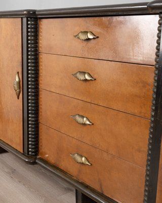 Vintage Art Deco Italian Sideboard In Wood And Glass photo furniture