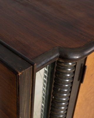 Vintage Art Deco Italian Sideboard In Wood And Glass photo buy