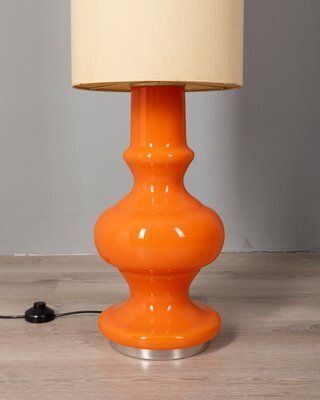 Vintage Italian Floor Lamp In Orange Glass, 1970s photo furniture