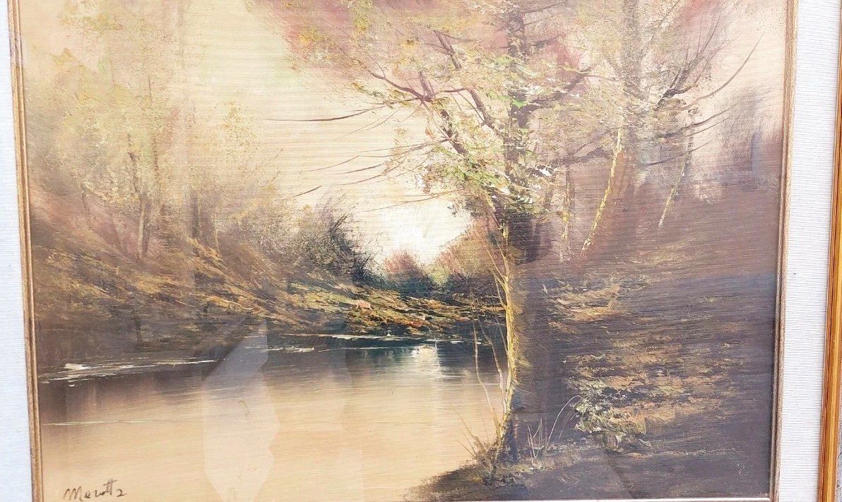 Oil Painting On Canvas Landscape Marotta 50x70 Years 60/70 photo vintage