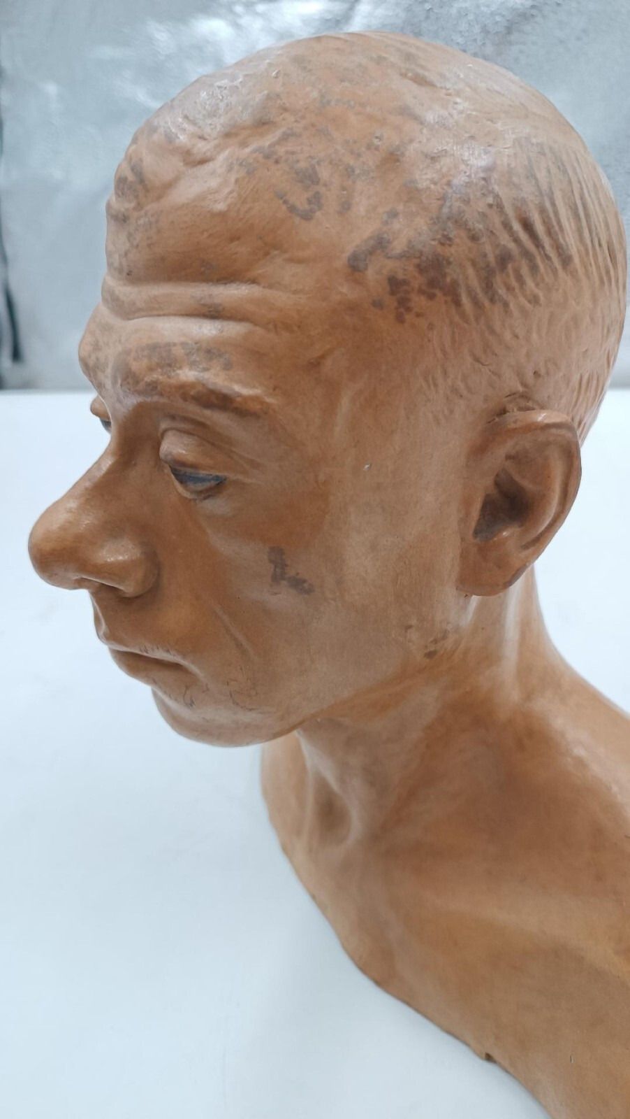 Half Bust Sculpture Manly Portrait Dated 1946 Vincenzi Cesarino (1914 2011 photo vinterior