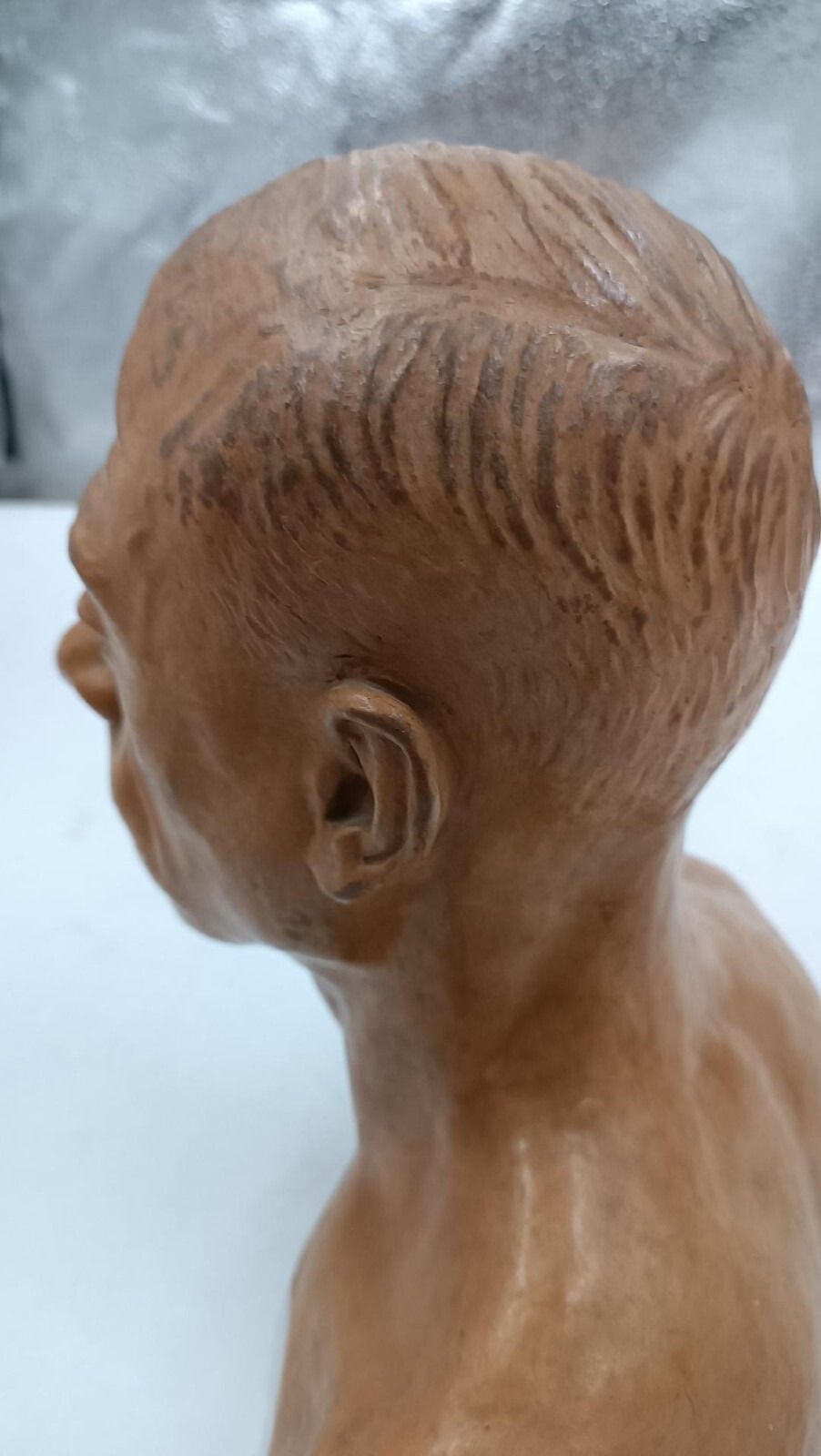 Half Bust Sculpture Manly Portrait Dated 1946 Vincenzi Cesarino (1914 2011 photo vintage