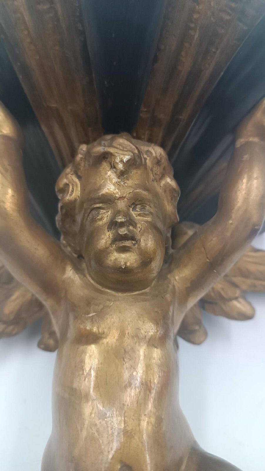 Antique Angel Shelf In Gilded Wood Late 700s, Italian Manufacture photo vinterior