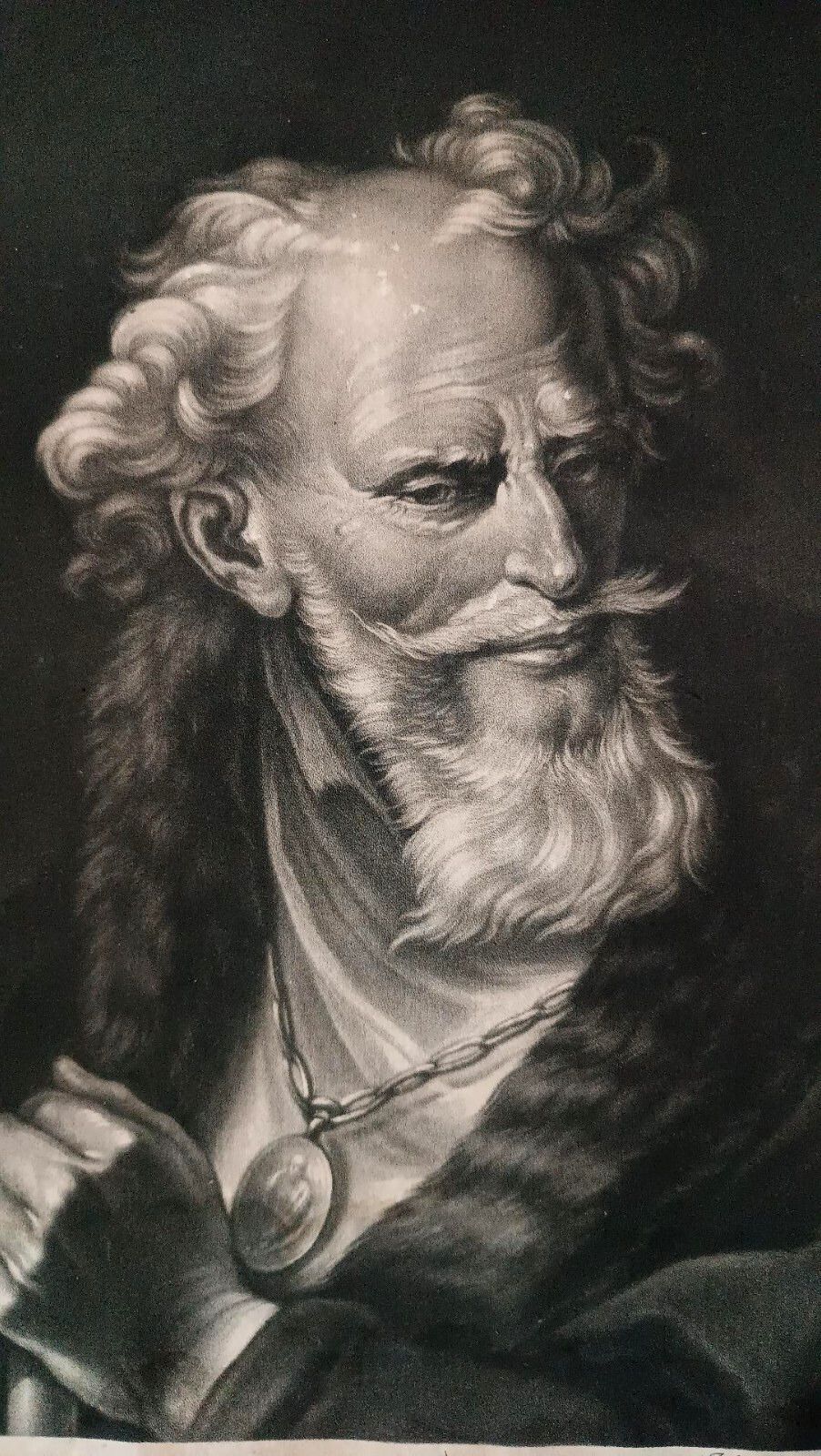 Antique 18th Century Engraving Manly Portrait Inc. Jacob Johann Haid (1704 1768) photo for sale