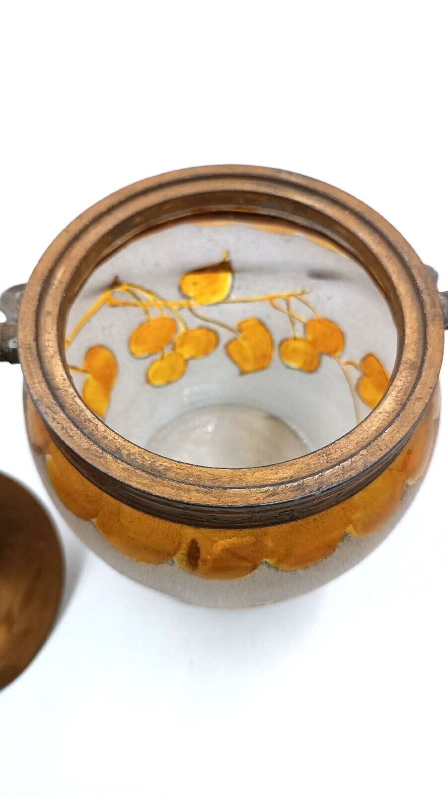 Antique Liberty Glass Cookie Holder Vase Early 900s Art Nouveau photo vinterior