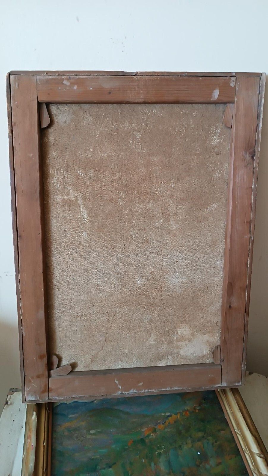 Painting Oil On Canvas Antique Country Glimpse Late 19th Century photo Art