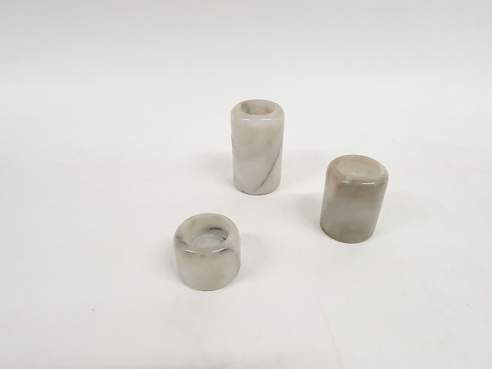 Set Of Three Marble Candle Sticks, Italy 1970's photo vinterior