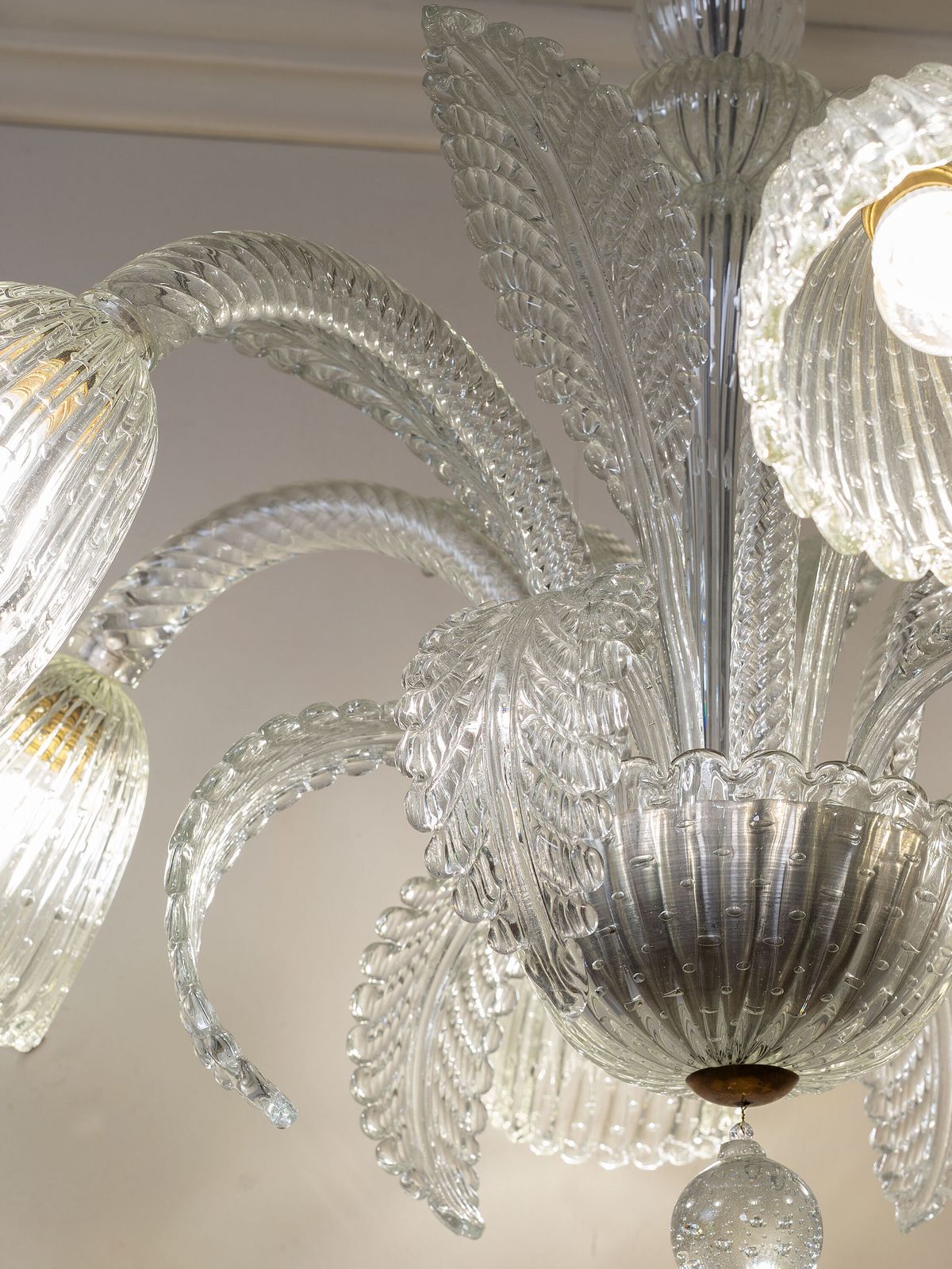 Large Art Deco Barovier & Toso Chandelier In Blown Murano Glass With 6 Lights photo vinterior
