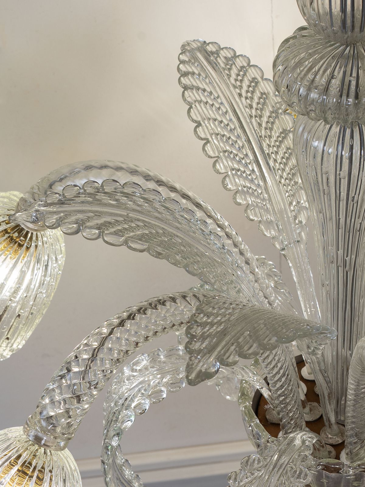 Large Art Deco Barovier & Toso Chandelier In Blown Murano Glass With 6 Lights photo buy