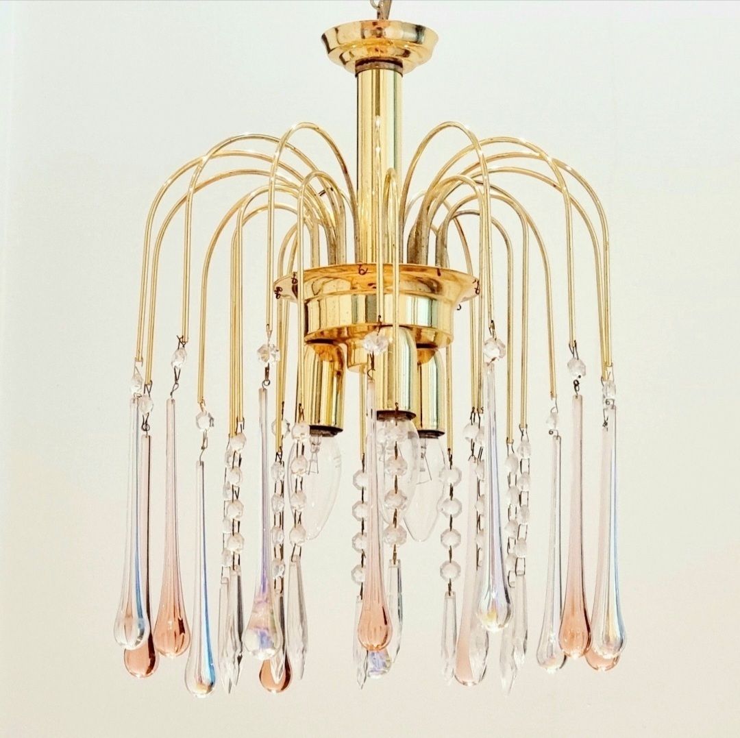Murano Glass Teardrop Waterfall Chandelier, Italy, 1970s photo furniture