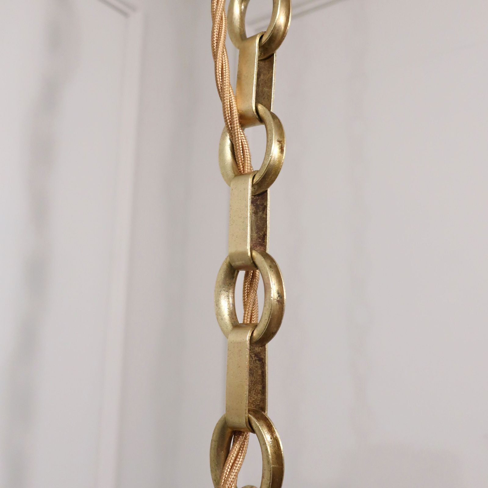 photo vinterior Large English Art Nouveau Gilt Bronze Chandelier