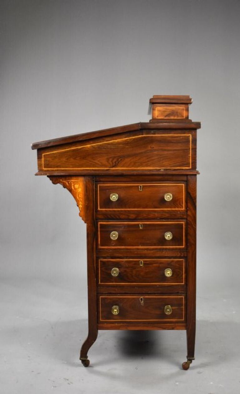 Victorian Inlaid Rosewood Davenport Desk photo Furniture