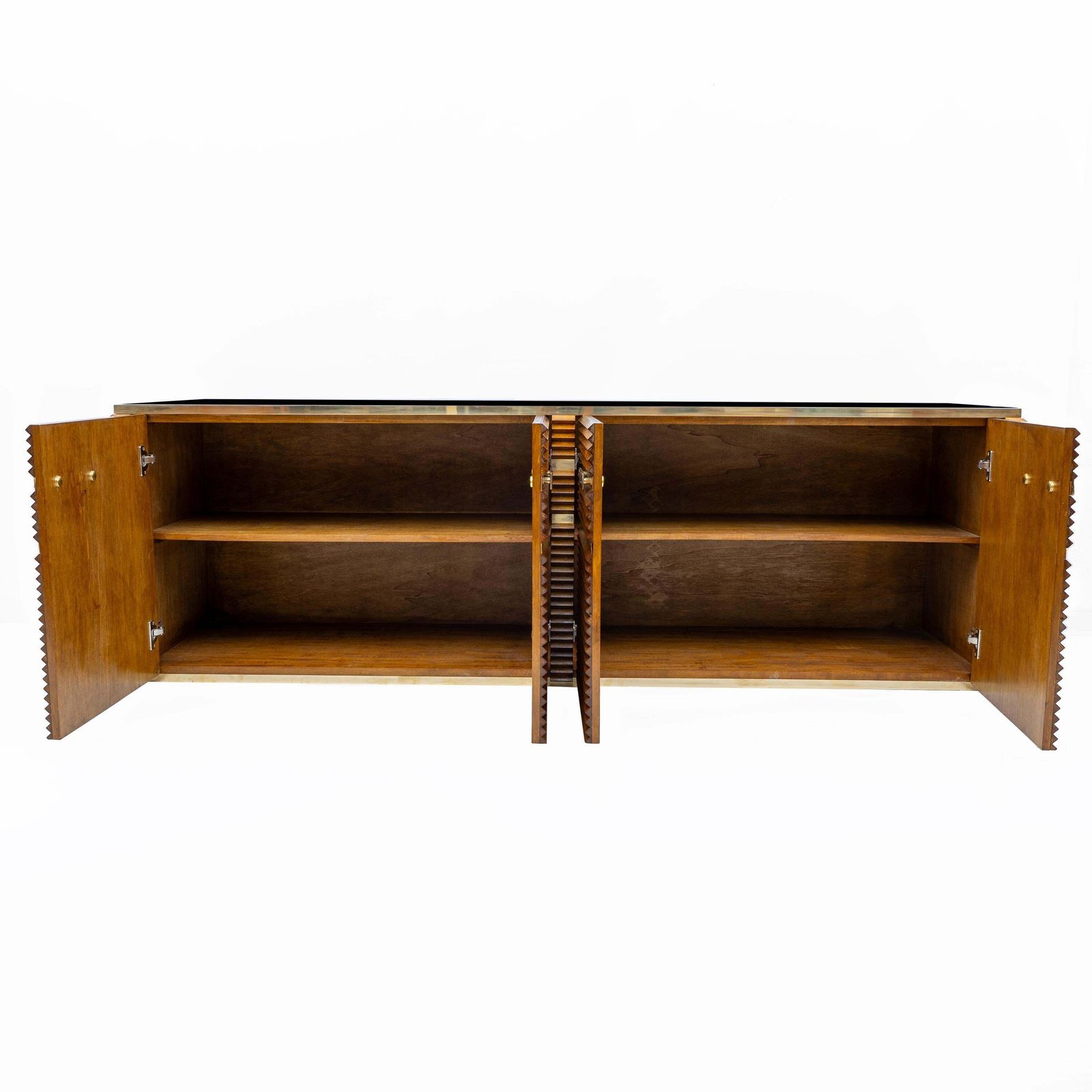 Mid Century Modern Italian Brass And Teak Sideboard, 1970s photo buy