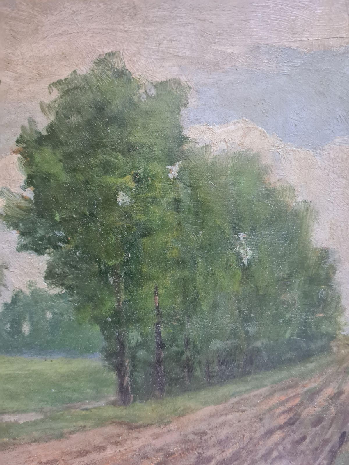J Richardbarbizon School Landscape, The Poplar Trees, Late 19th Century Oil On Wood Panel photo vinterior