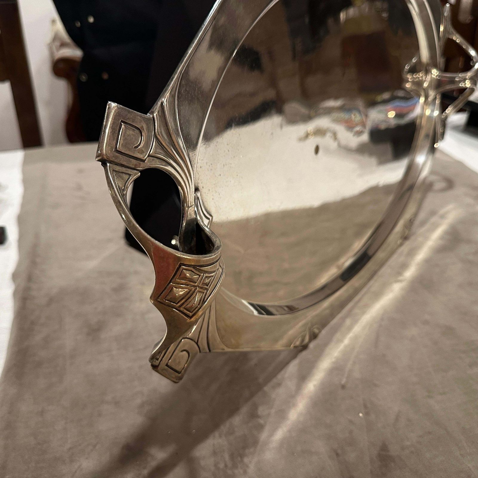 1900 Amazing Judgenstil Silver Plated Tray By Albert Kohler For W.M.F. photo Home Decor