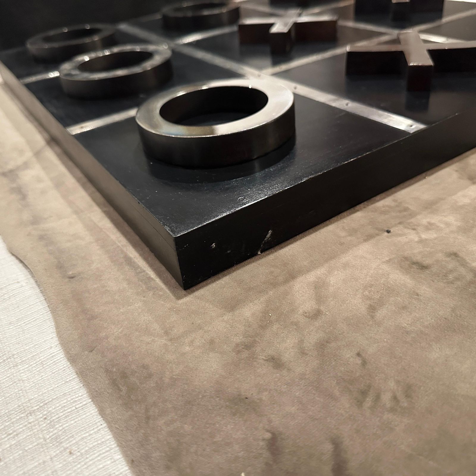 photo vinterior A 1990s Modern Black Painted Wood And Silverplate Italian Huge Table Game