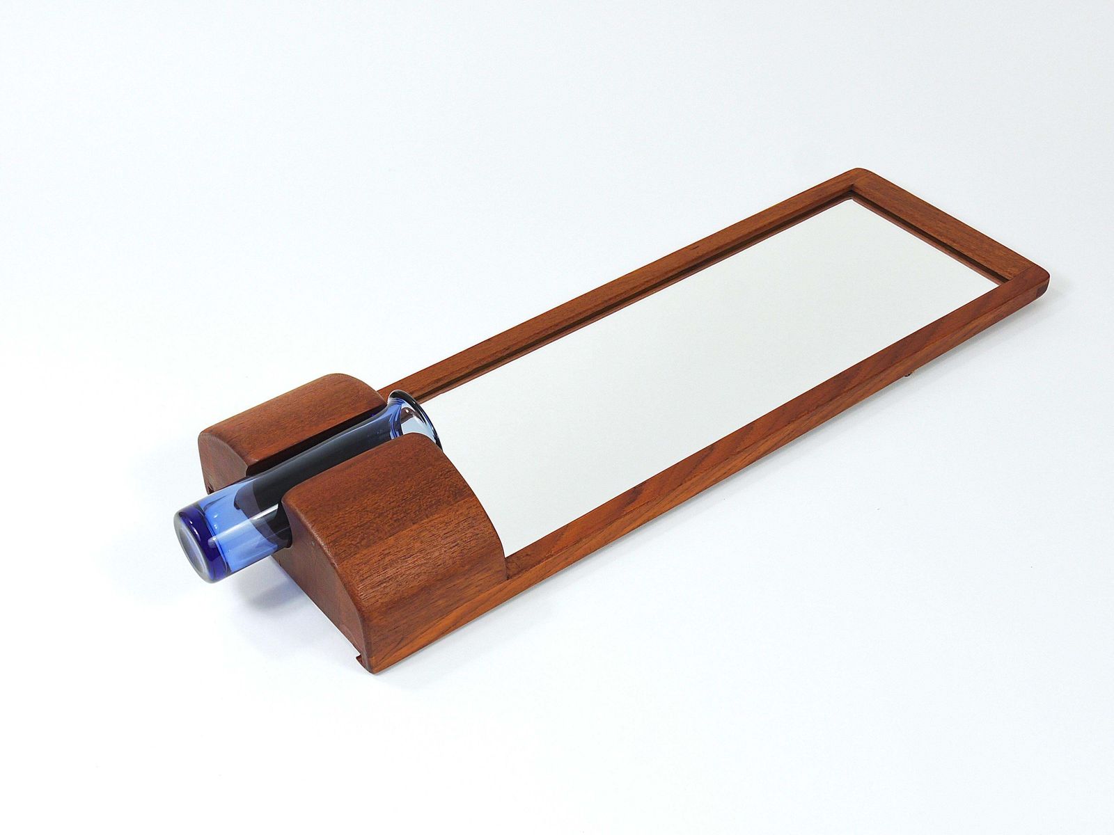 Jacob Hermann & Per Lütken Danish Wall Mirror & Holmegaard Glass Vase, 1960s photo buy