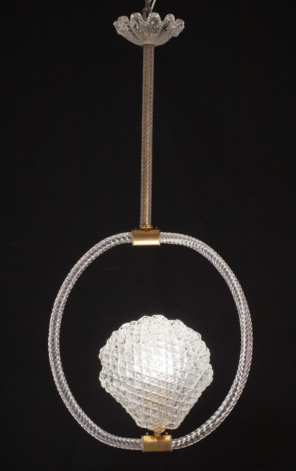 Midcentury Shell Trasparent Murano Glass Chandelier By Barovier E Toso, 1940s photo furniture