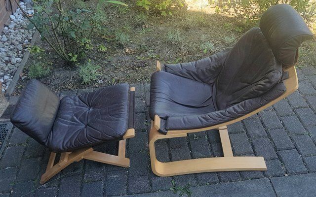 Swedish Kroken Lounge Chair And Ottoman By åke Fribyter For Nelo, Set Of 2 photo furniture