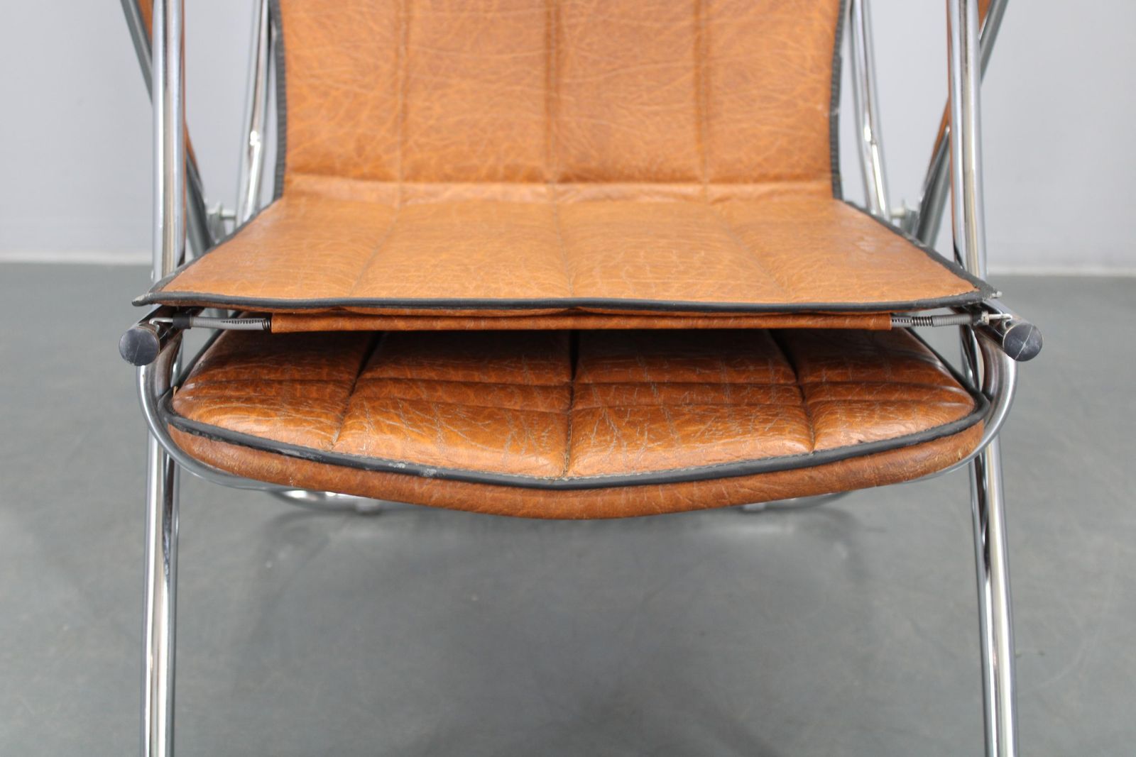 Furniture 1970s Italian Folding Lounge Chair With Leatherette Upholster photo