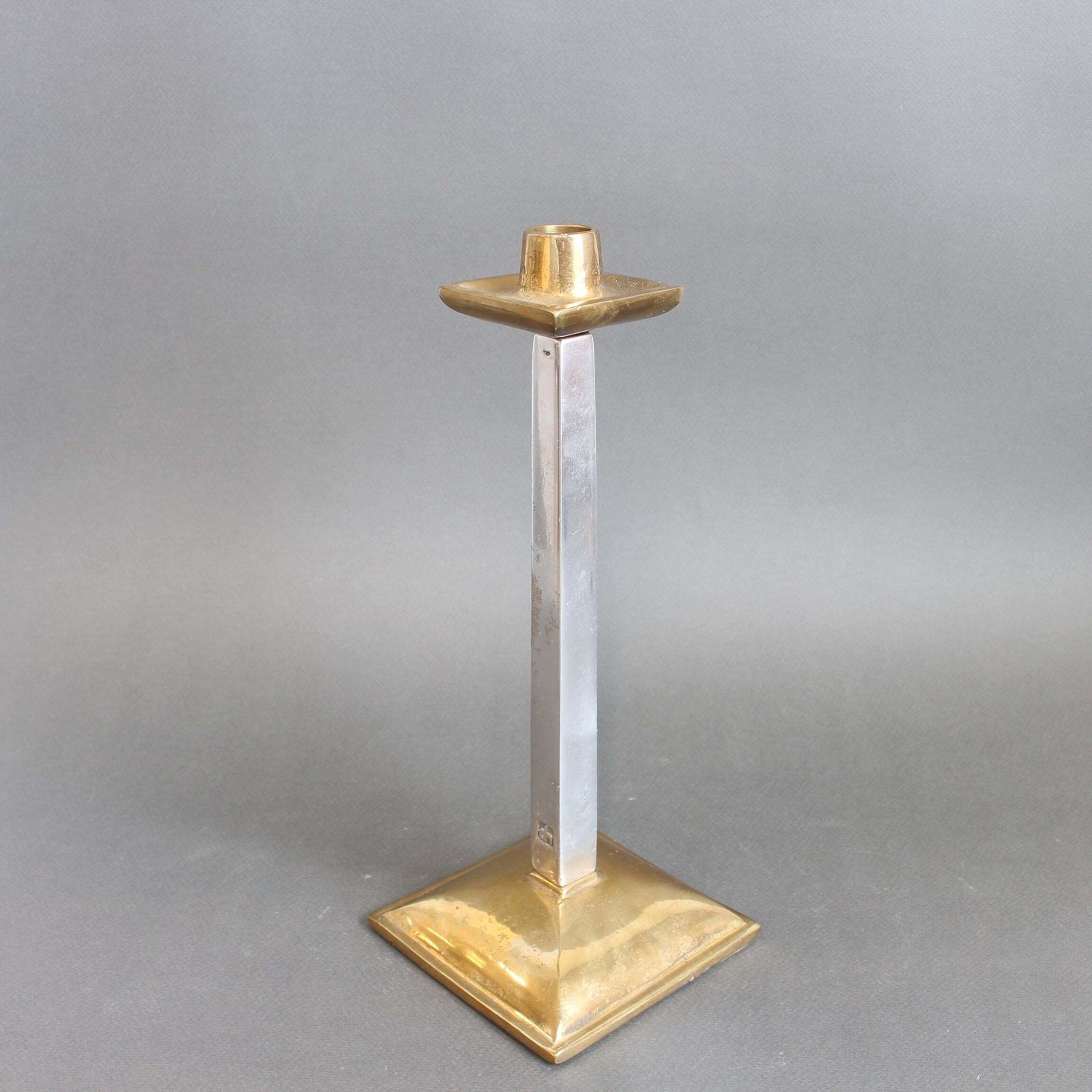 Aluminium And Brass Candlestick By David Marshall (Circa 1980s) photo for sale