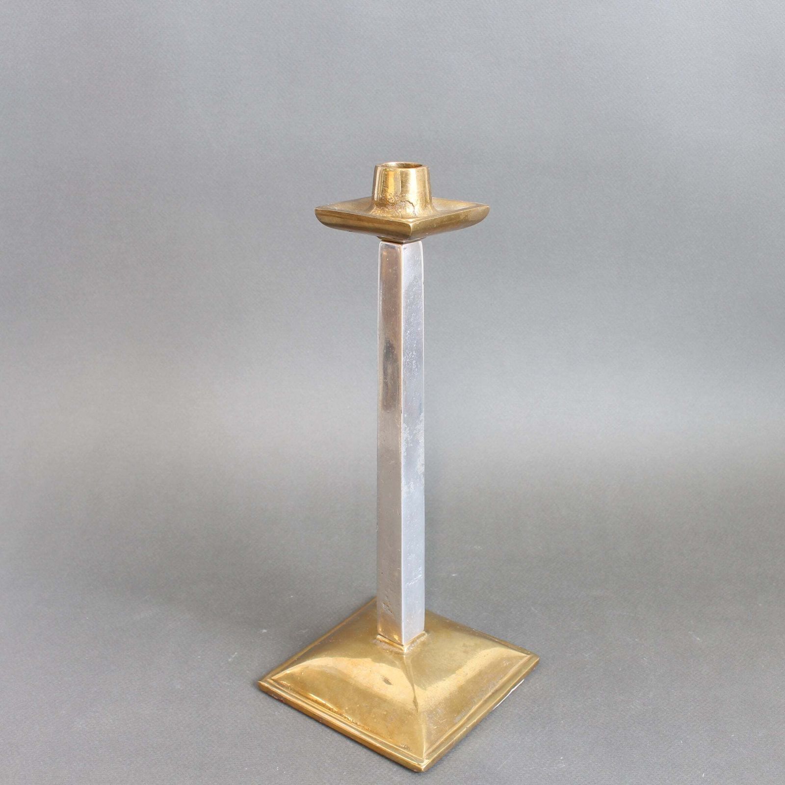 Aluminium And Brass Candlestick By David Marshall (Circa 1980s) photo vinterior