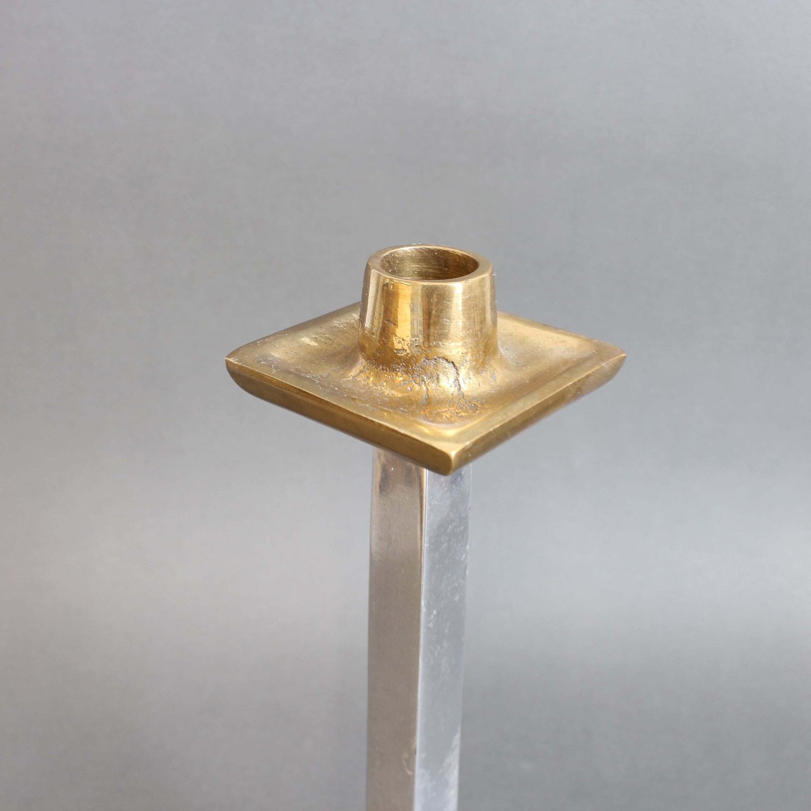 Aluminium And Brass Candlestick By David Marshall (Circa 1980s) photo buy