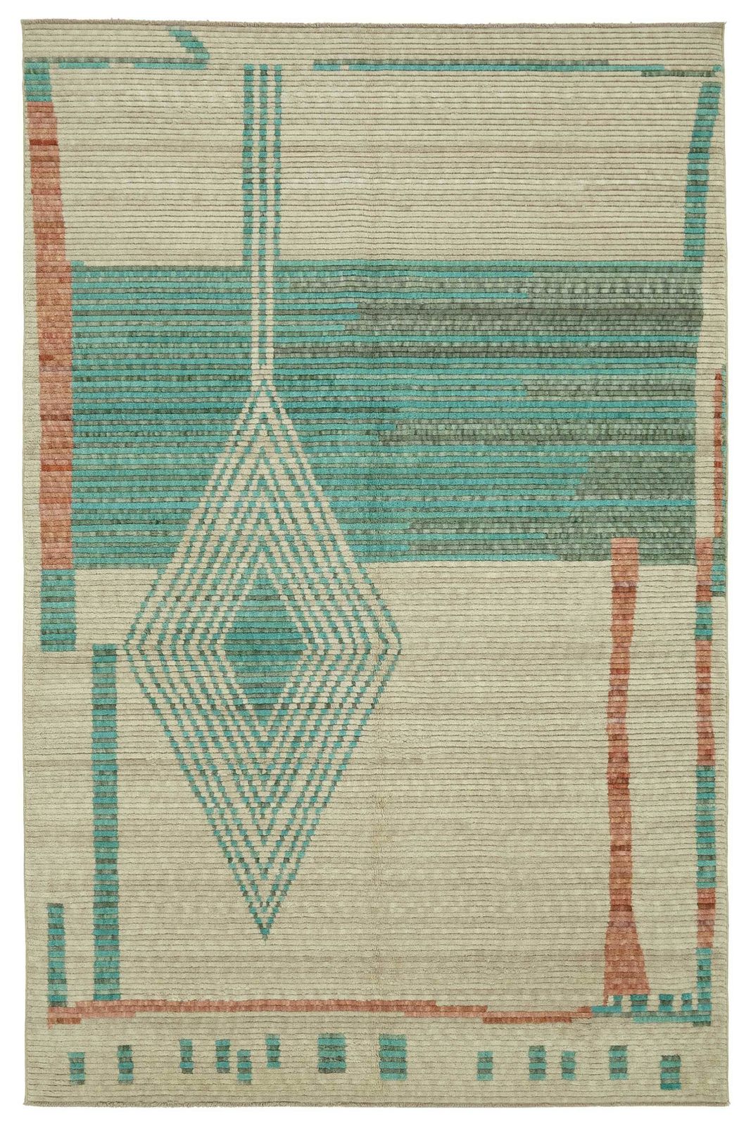 6x10 Hand Knotted Wool Oushak Rug