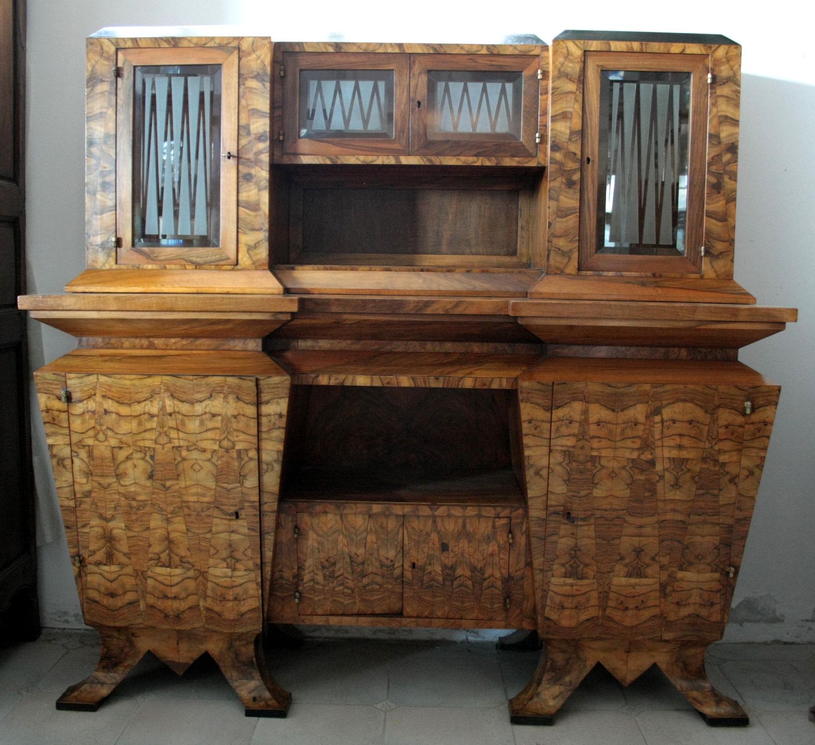 Art Deco Two Body Sideboard, Italy, Rome, Made For Minister Bottai In 1933
