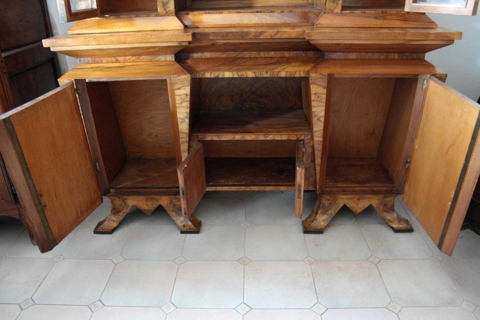 Art Deco Two Body Sideboard, Italy, Rome, Made For Minister Bottai In 1933 photo vintage