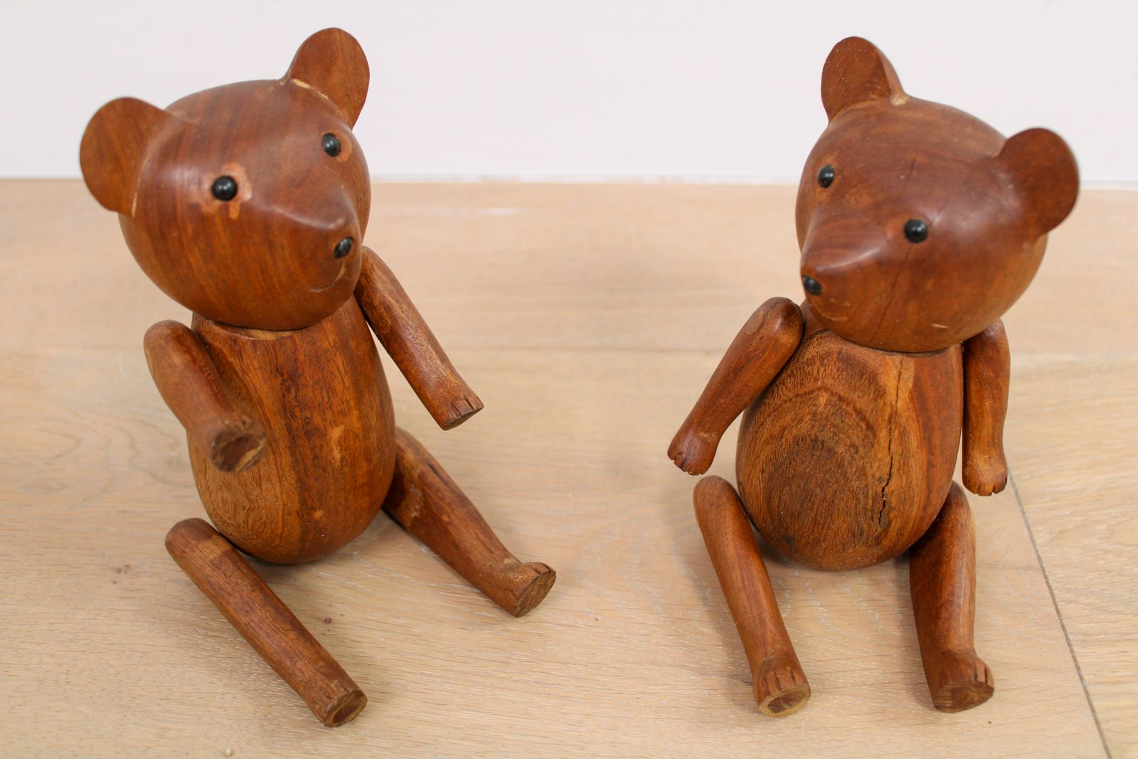 A Pair Mid Century Danish Teddy Bears In Teak   Kay Bojesen Style photo 250.0