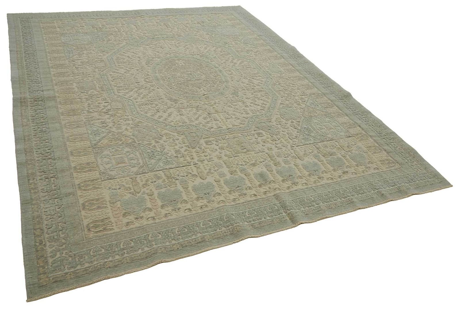 8x11 Hand Knotted Wool Oushak Rug   47716 photo furniture