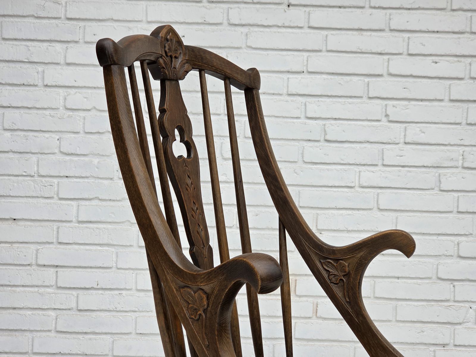 1960s, Danish High Backed Armchair, Reupholstered, Furniture Cowhide, Oak. photo Furniture