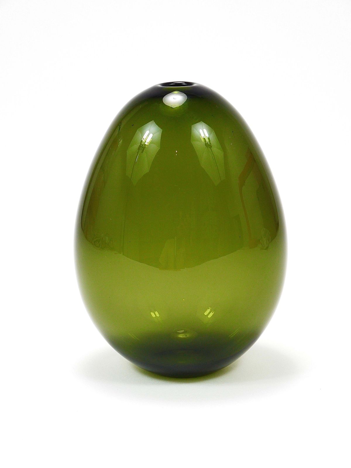 Kaj Franck Saippuakupla Green Soap Bubble Art Glass Vase, Nuutajärvi Finland photo for sale