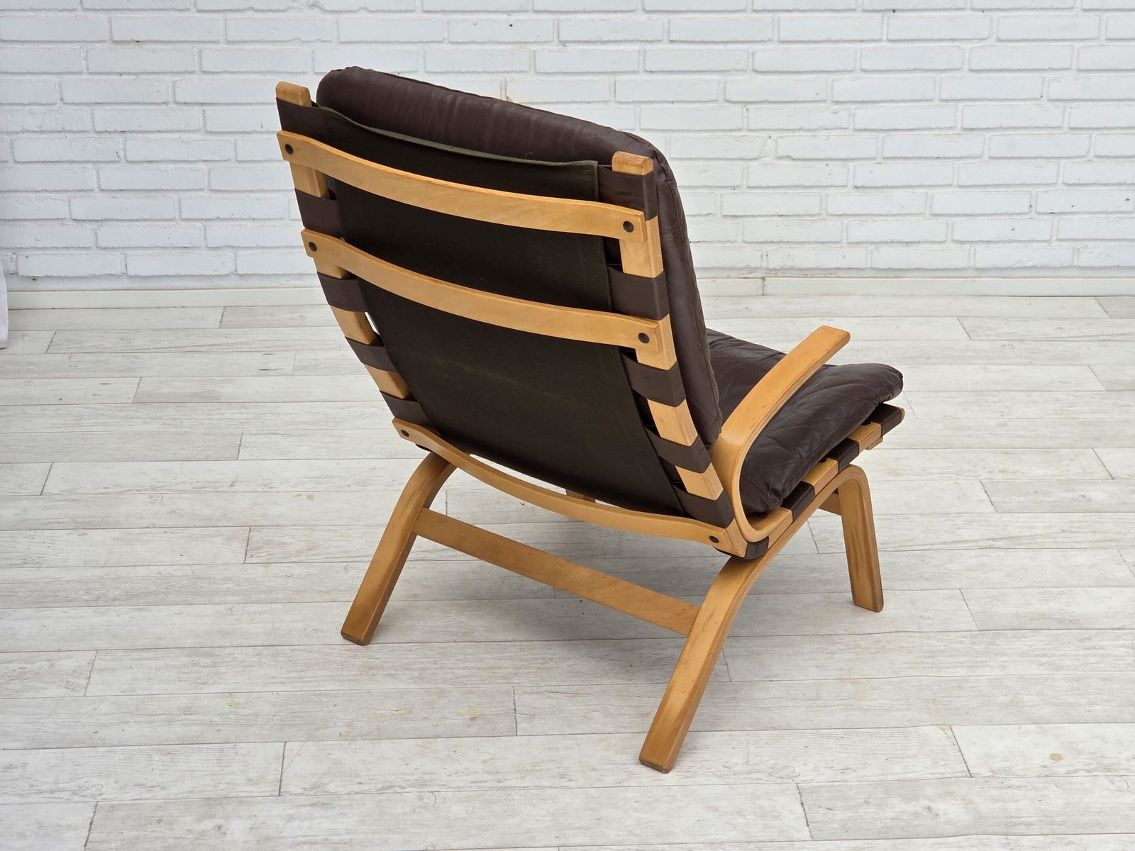 1970s, Danish Design By Farstrup, Set Of 2 Armchairs, Furniture Leather, Bent Wood. photo Furniture