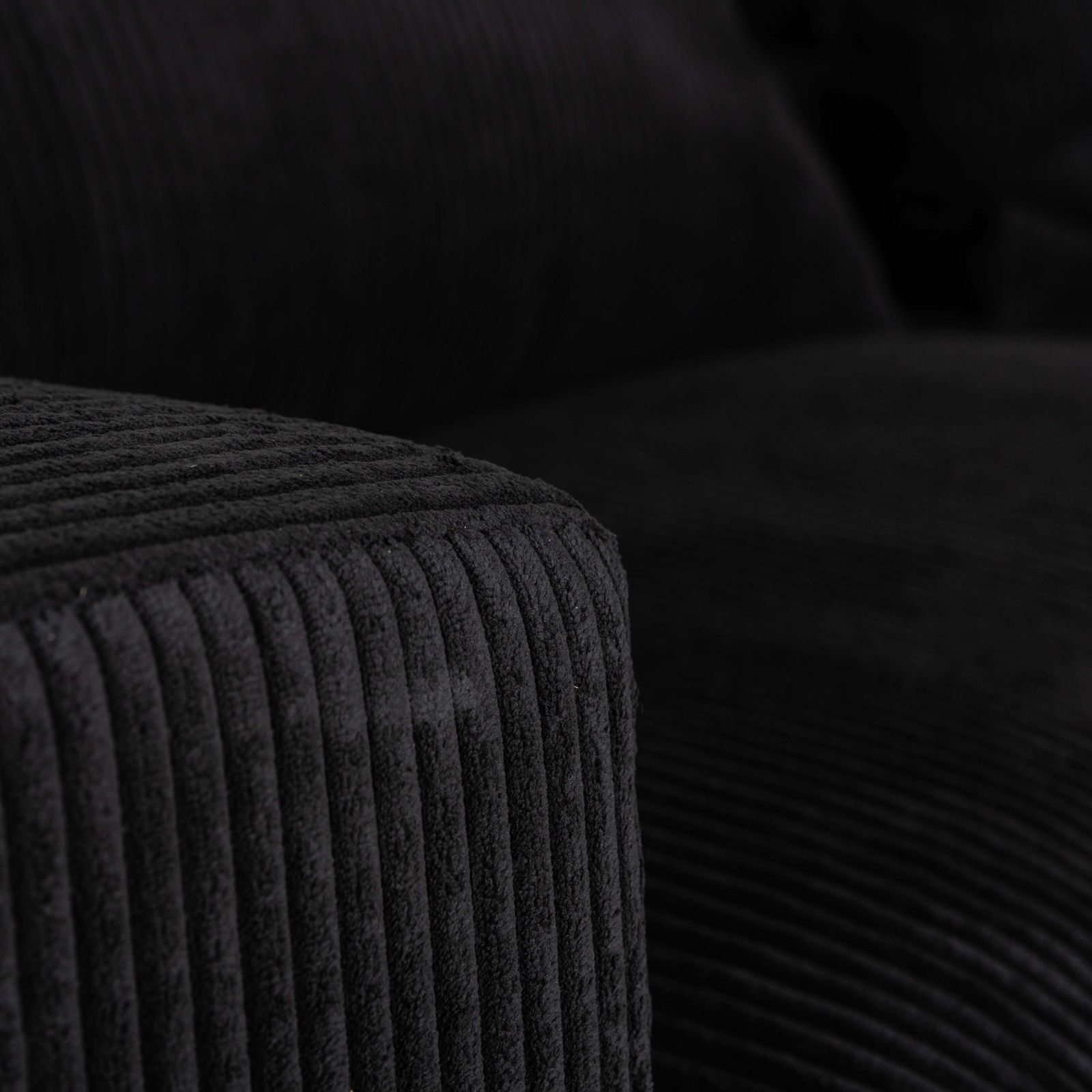 Mycs Flayr Fabric Four Seater Black Sofa photo for sale