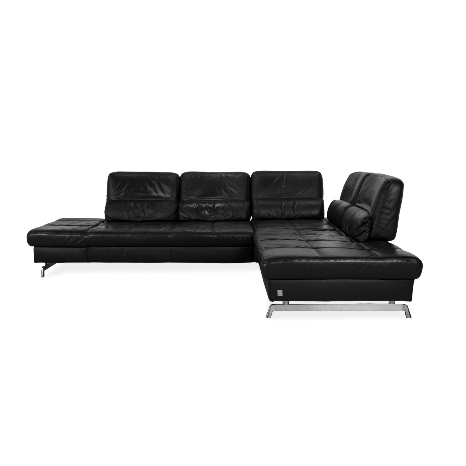 photo for sale Canapé d'angle Joop Loft en cuir noir, fonction manuelle