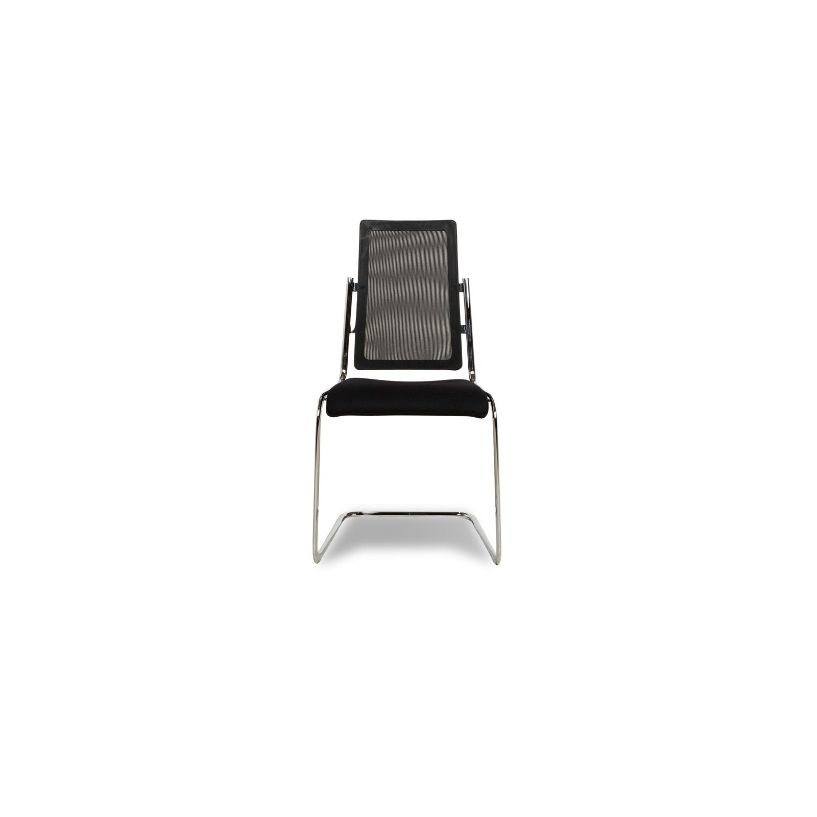 photo furniture Lot de 6 chaises Tecta en tissu noir, piétement cantilever, salle à manger