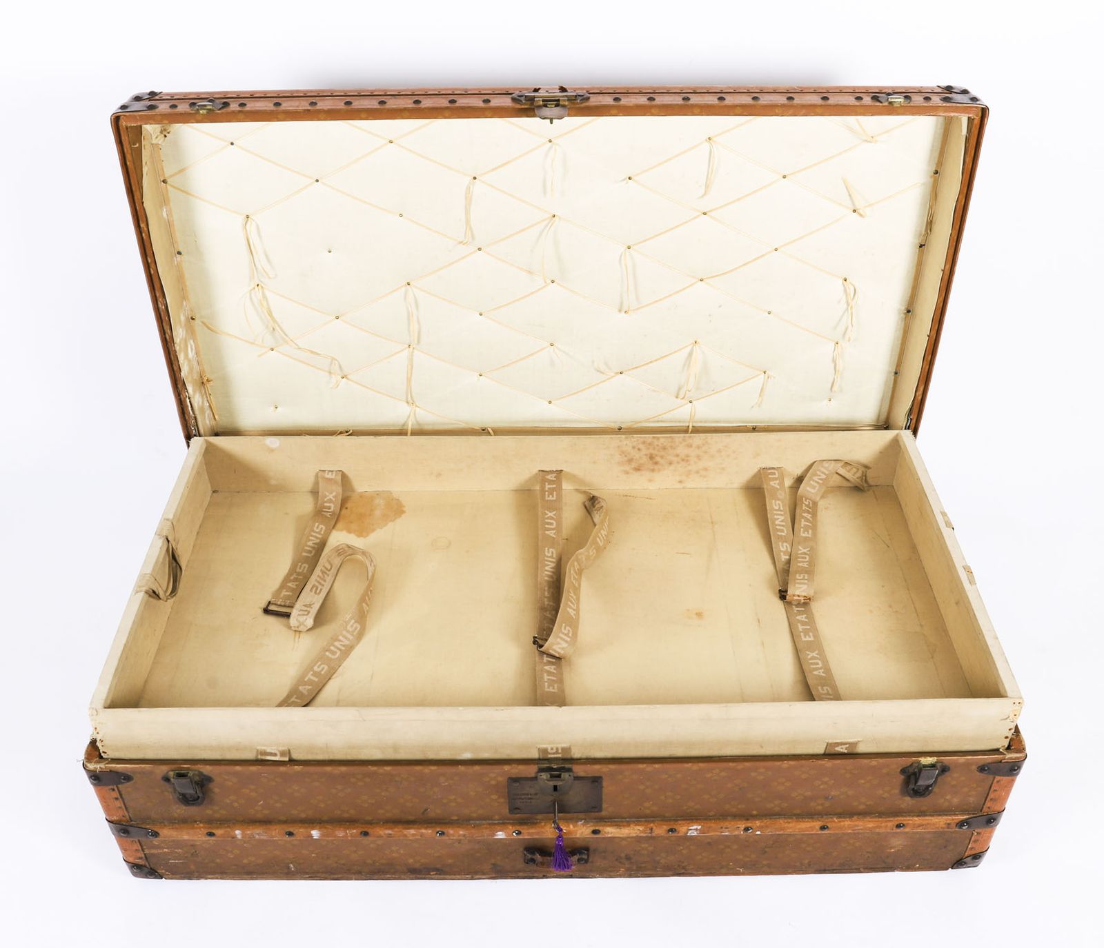 photo for sale Antique Aux Etats Unis Of Paris Steamer Trunk Luggage Circa 1920