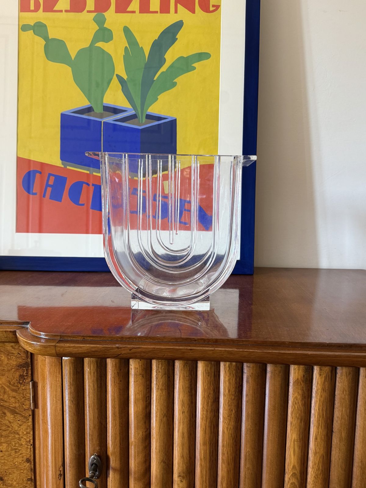 Modern Crystal Vase, Laura Griziotti For Arnolfo Di Cambio 1968 photo for sale