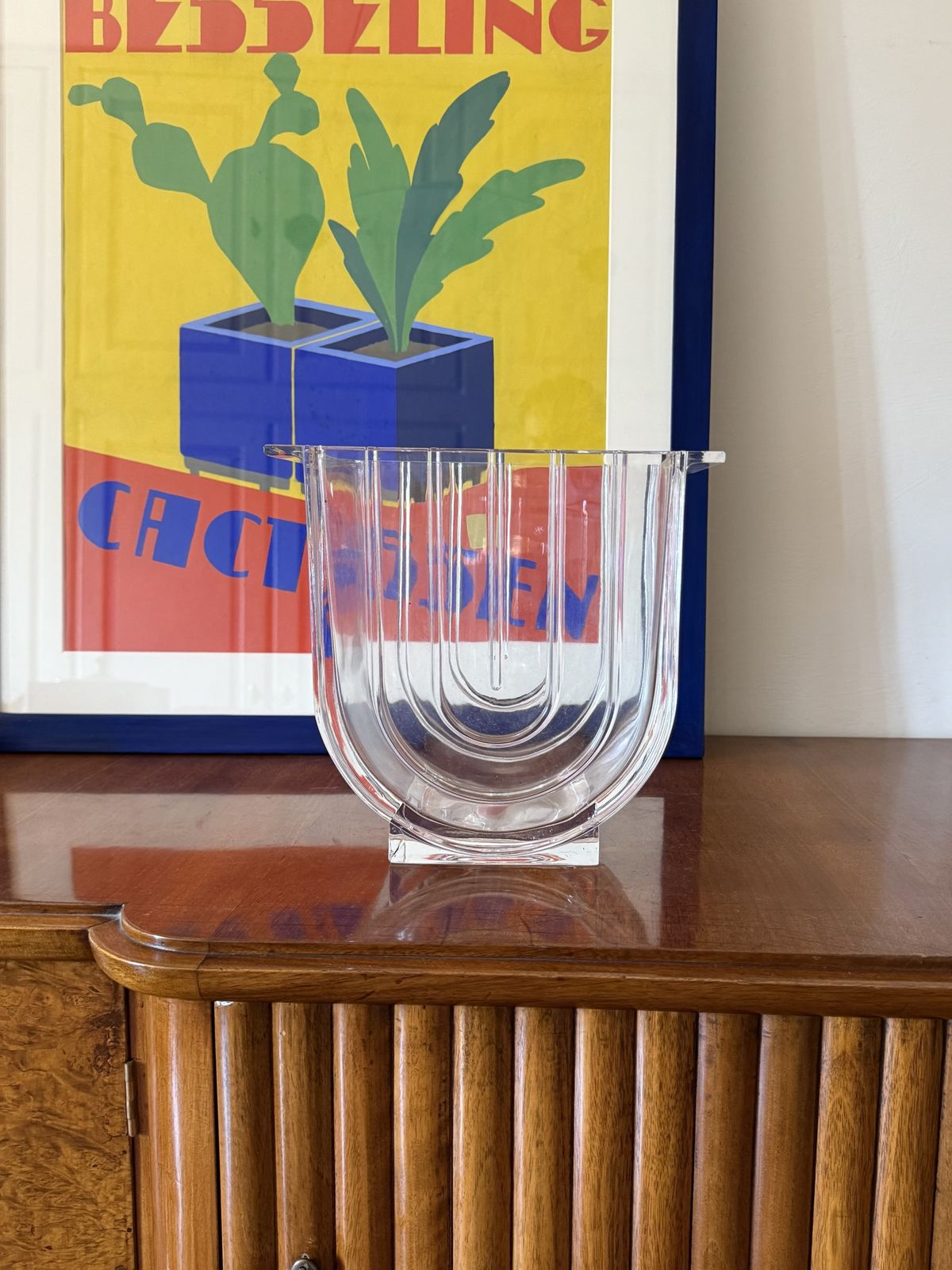 Modern Crystal Vase, Laura Griziotti For Arnolfo Di Cambio 1968 photo vintage