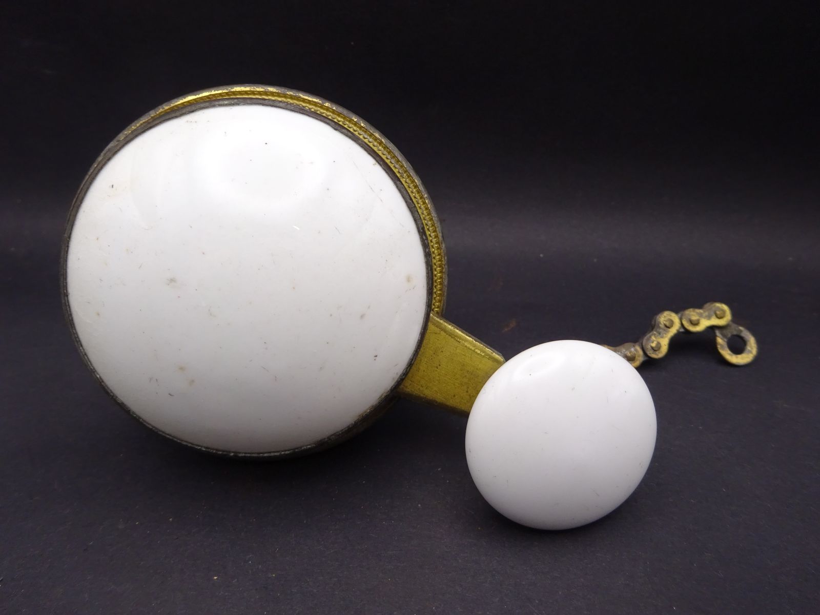 Original Antique Brass And Ceramic Servant/Butler Lever (Bl4)