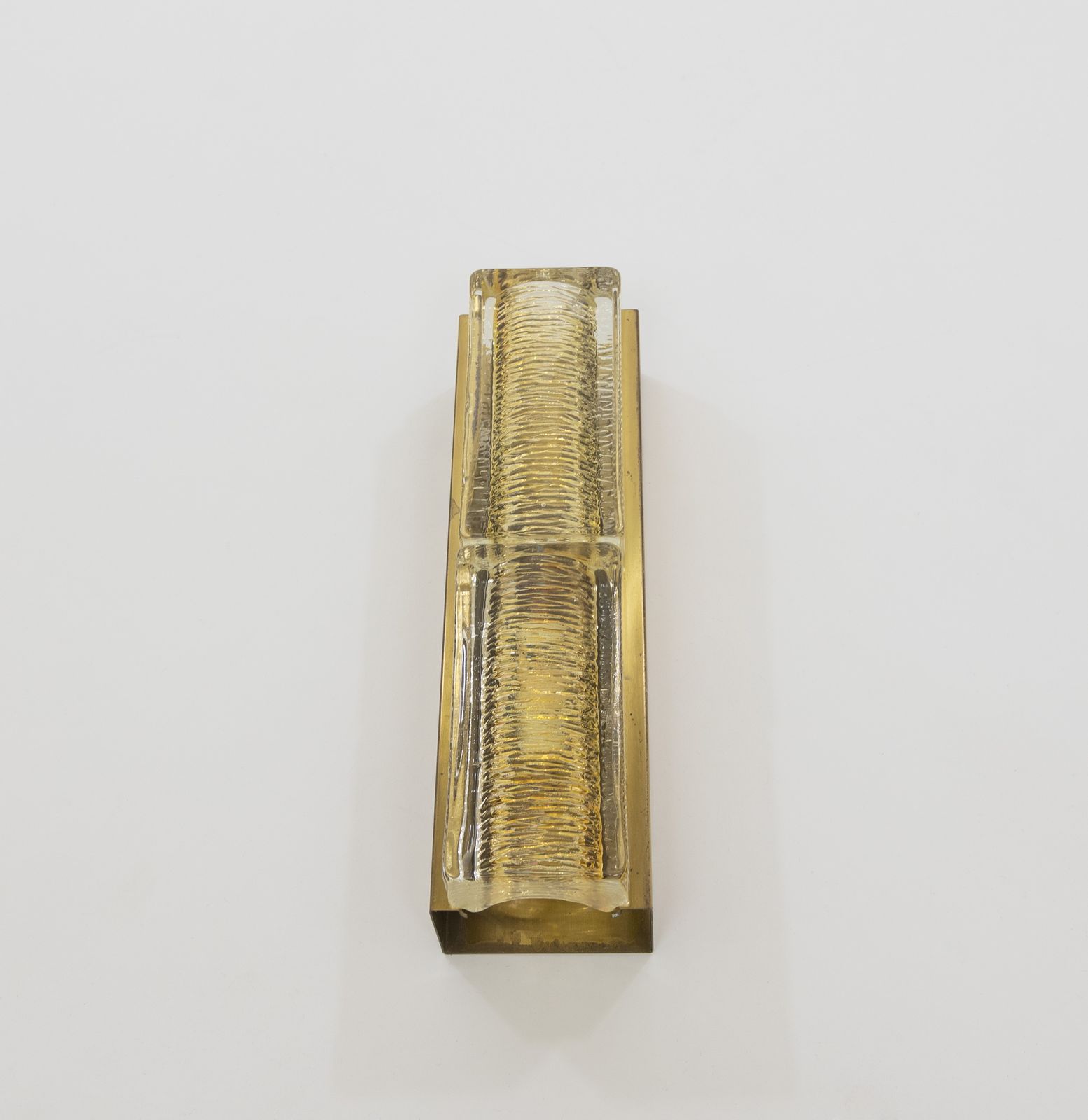 A Glass And Brass Double Atlantic Wall Lamp By Vitrika In Gold, 1970s photo vintage