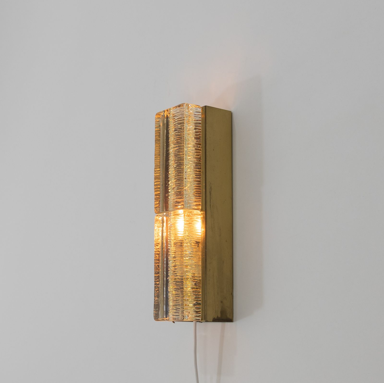 A Glass And Brass Double Atlantic Wall Lamp By Vitrika In Gold, 1970s photo furniture