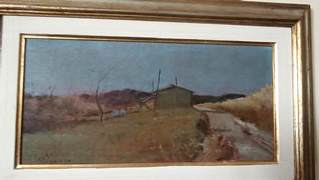 Oil Painting On Panel Landscape Arnaccio Pisa Bruno Loretti (Livorno 1940) photo Art