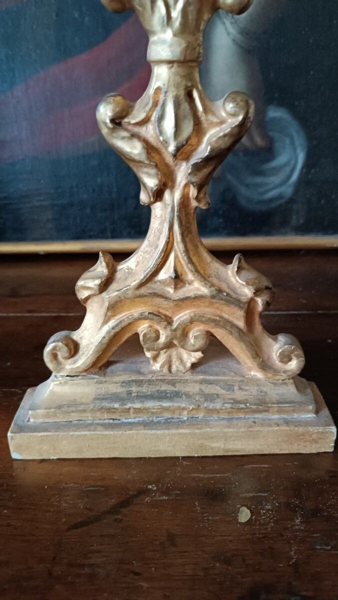 18th Century Gilded Wooden Relic Saint Lucia Relic photo for sale