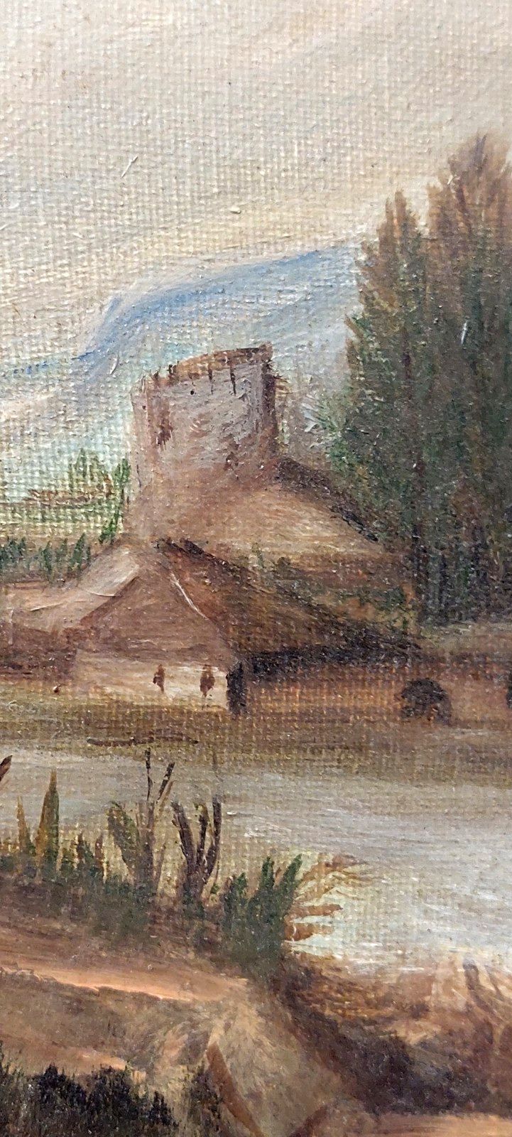 Oil On Canvas Painted Landscape Style Eighteenth Century Italy photo buy