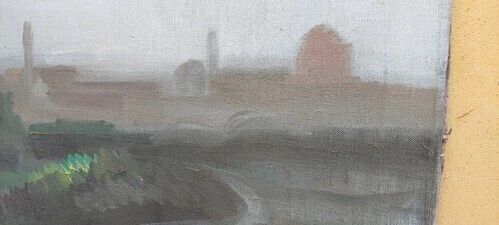 Oil Painting On Canvas View Florence San Frediano Primi 900 photo for sale