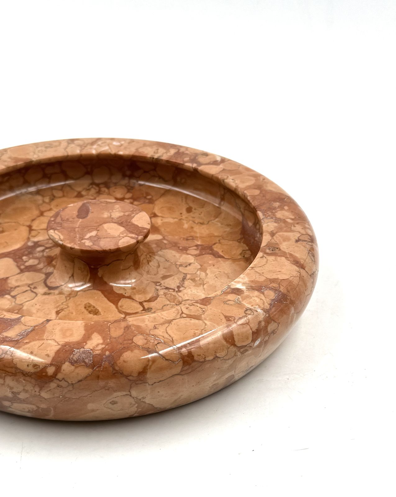 Home Decor Angelo Mangiarotti, Red Marble Centerpiece / Bowl, Knoll International Italy, 1970s photo