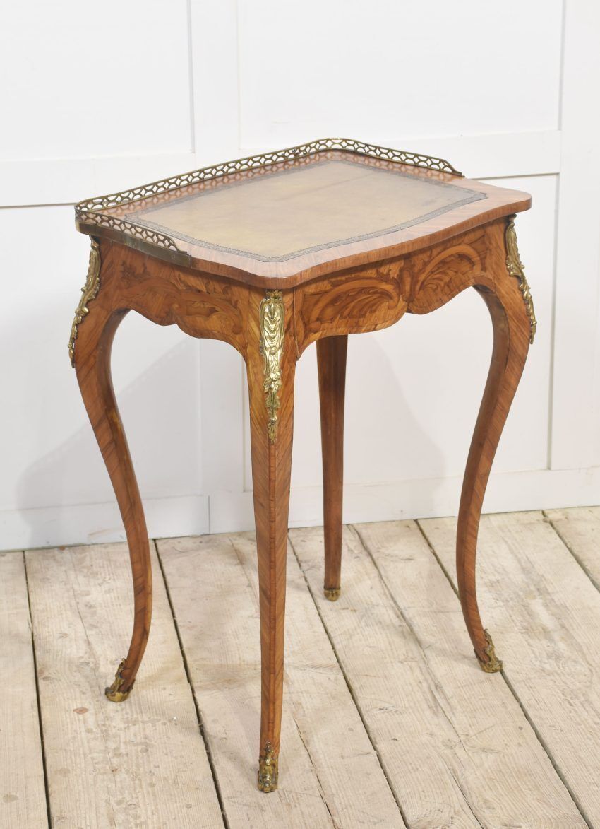 French Gilt Metal Mounted Marquetry And Kingwood Side Table